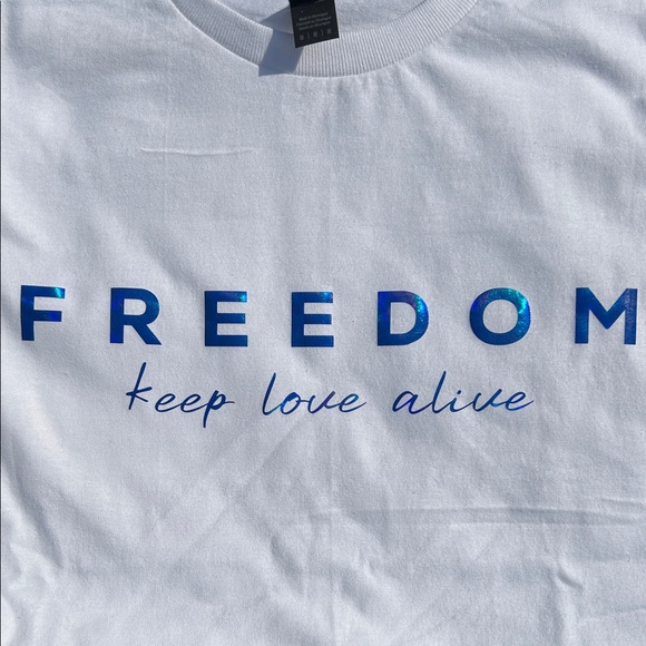 FREEDOM keep love alive white tee. NWT - Picture 1 of 5